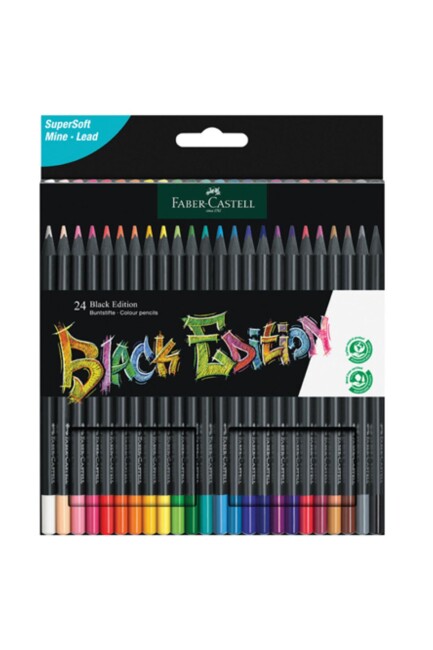 FABER CASTELL BLACK EDİTİON KURU BOYA KALEMİ 24 RENK - FABER-CASTELL