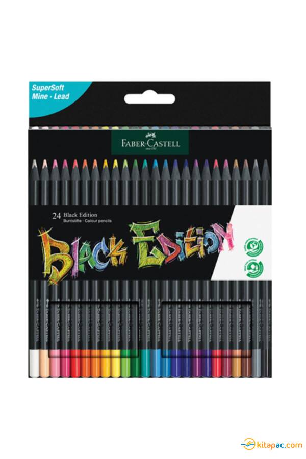 FABER CASTELL BLACK EDİTİON KURU BOYA KALEMİ 24 RENK - 1