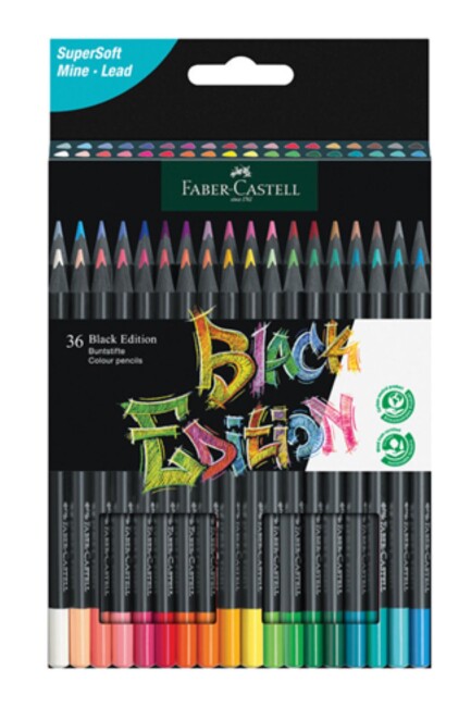 FABER CASTELL BLACK EDİTİON KURU BOYA KALEMİ 36 RENK - FABER-CASTELL