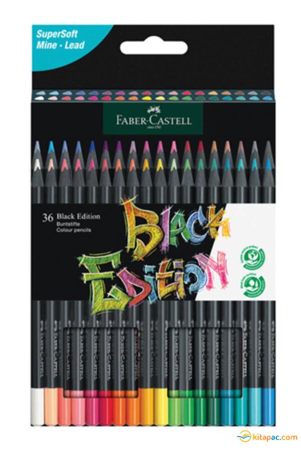 FABER CASTELL BLACK EDİTİON KURU BOYA KALEMİ 36 RENK - 1