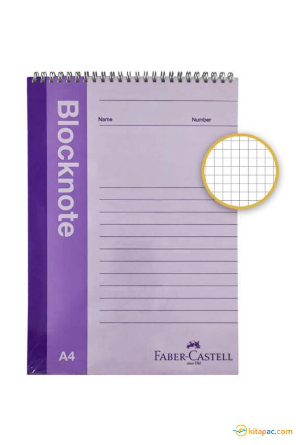 FABER CASTELL BLOKNOT 80 yp SPİRALLİ CANLI RENKLER A4 Kareli - 1
