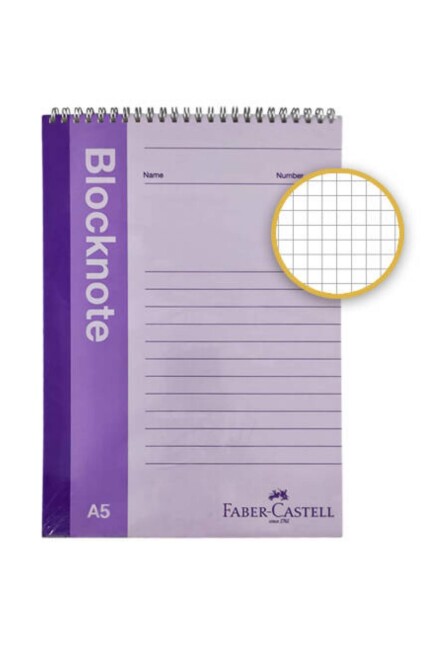 FABER CASTELL BLOKNOT 80 yp SPİRALLİ CANLI RENKLER A5 Kareli - FABER-CASTELL
