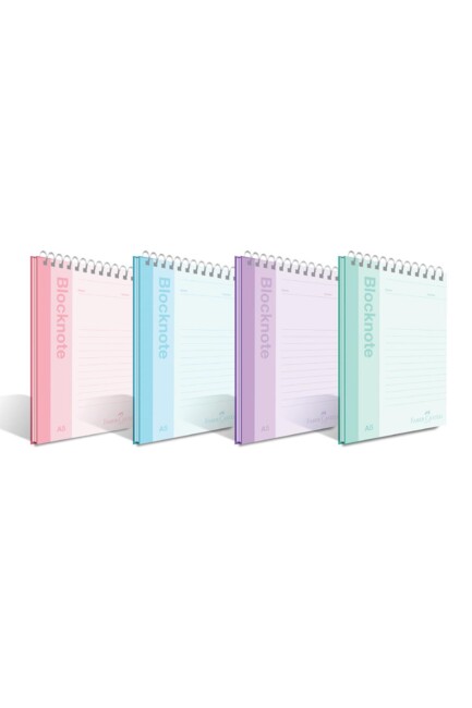 FABER-CASTELL Bloknot Pastel Renk A4 80 yp DEFTER Kareli - FABER-CASTELL