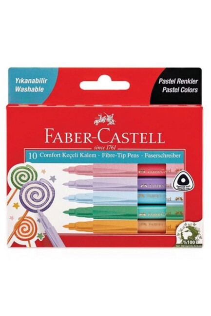 FABER CASTELL COMFORT KEÇELİ KALEM PASTEL 10 lu - FABER-CASTELL