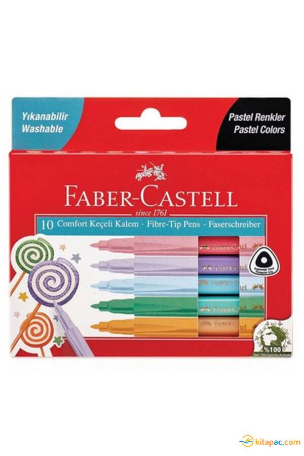 FABER CASTELL COMFORT KEÇELİ KALEM PASTEL 10 lu - 1