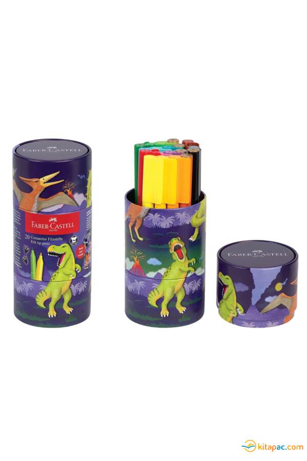 FABER CASTELL DİNO KEÇELİ KALEM KUTULU 20'Lİ - 1
