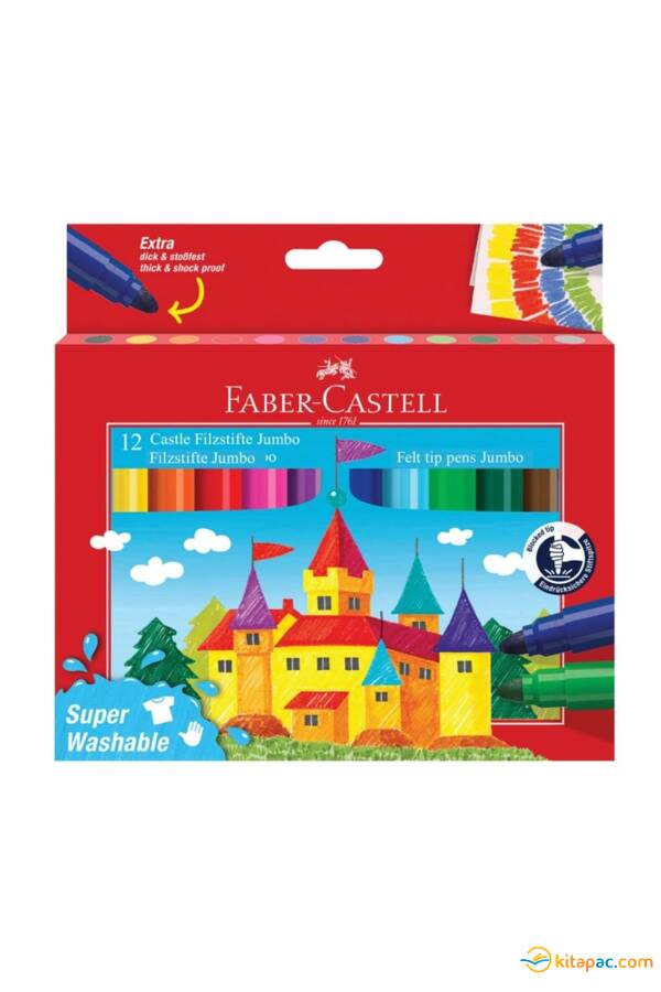 FABER CASTELL JUMBO 12 Li KEÇELİ KALEM Superwashable - 1