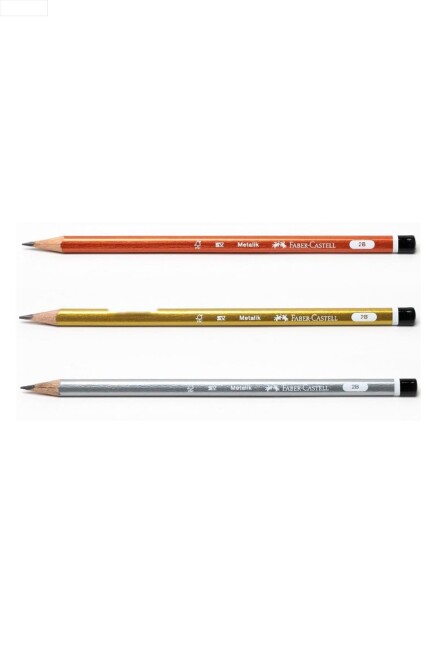 FABER-CASTELL METALİK MERCANLI Kurşun Kalem 2B ÜÇGEN - FABER-CASTELL