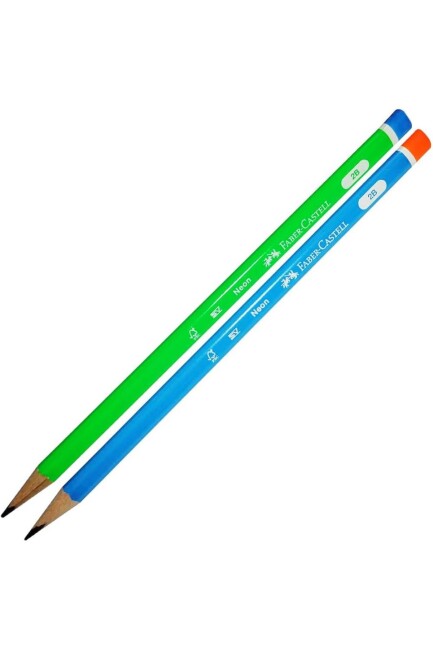 FABER CASTELL NEON MERCANLI ÜÇGEN KURŞUN KALEM 2B - FABER-CASTELL