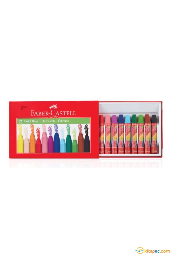 FABER CASTELL PASTEL BOYA REDLINE 12 Renk Karton Kutu - 1