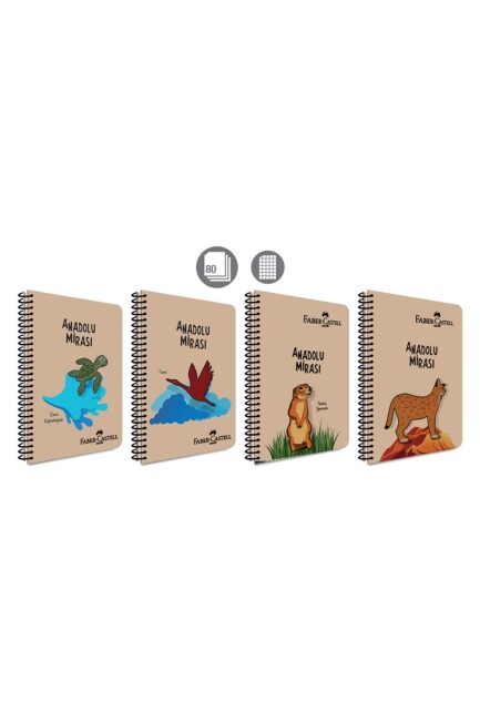 FABER-CASTELL PP KAPAK ANADOLU MİRASI SPİRALLİ DEFTER 80 yp Kareli - FABER-CASTELL