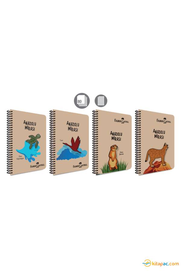 FABER-CASTELL PP KAPAK ANADOLU MİRASI SPİRALLİ DEFTER 80 yp Kareli - 1