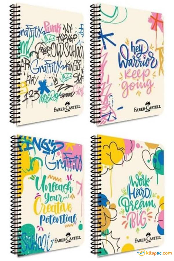 FABER-CASTELL PP KAPAK GRAFİTİ SPİRALLİ DEFTER 80 yp Kareli - 1