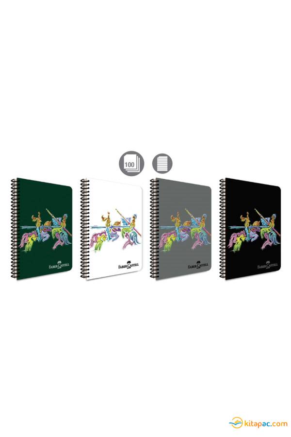 FABER-CASTELL PP KAPAK KNIGHTS SPİRALLİ DEFTER 100 yp Çizgili - 1