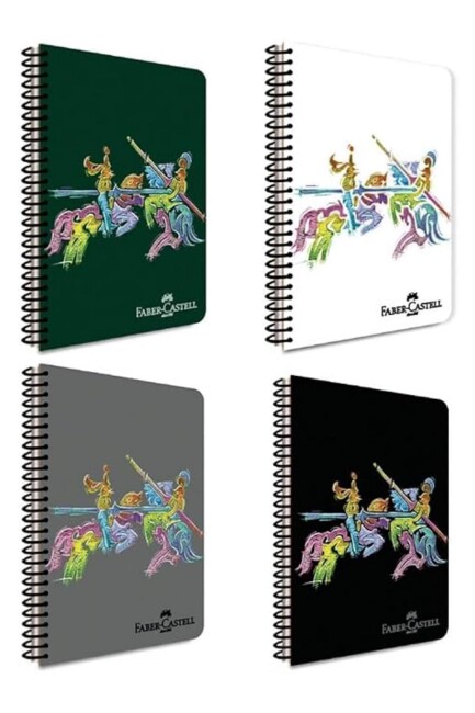 FABER-CASTELL PP KAPAK KNIGHTS SPİRALLİ DEFTER 80 yp Çizgili - FABER-CASTELL
