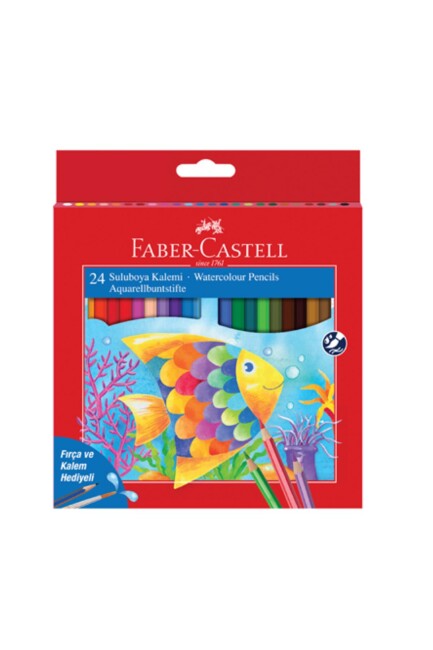 FABER CASTELL R.LİNE AQUAREL 24 lü BOYA KALEMİ KARTON KUTU - FABER-CASTELL