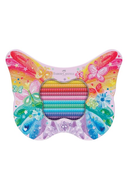 FABER CASTELL SPARKLE PARLAK RENKLER KURU BOYA KALEMİ KELEBEK 20 li - FABER-CASTELL