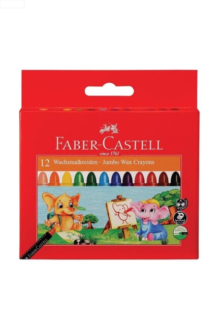 FABER-CASTELL SÜPER YIKANABİLİR MUM BOYA 12 Renk - FABER-CASTELL