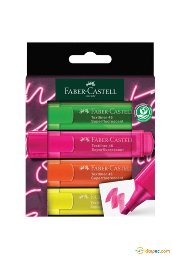 FABER CASTELL TEXLİNER 46 ŞEFAF G GenZ FOSFORLU KALEM 4'LÜ PAKET - 1