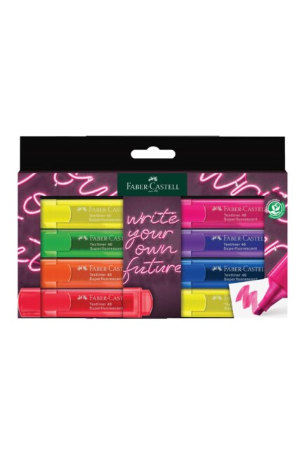 FABER CASTELL TEXLİNER 46 ŞEFAF G GenZ FOSFORLU KALEM 8'Lİ PAKET - FABER-CASTELL