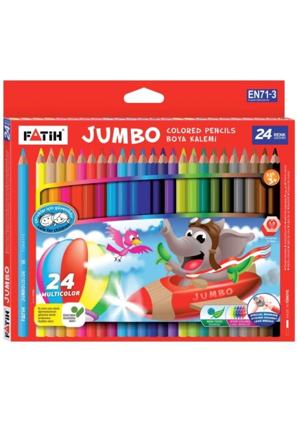 FATİH JUMBO KURU BOYA TAM BOY 24 Renk - FATİH
