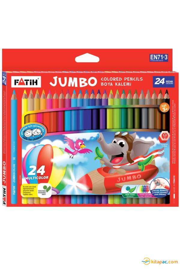 FATİH JUMBO KURU BOYA TAM BOY 24 Renk - 1