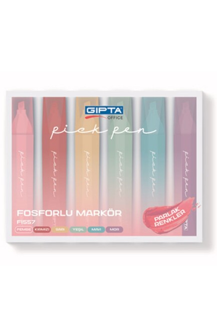 GIPTA FOSFORLU MARKÖR PİCKPEN 6 lı SET - GIPTA