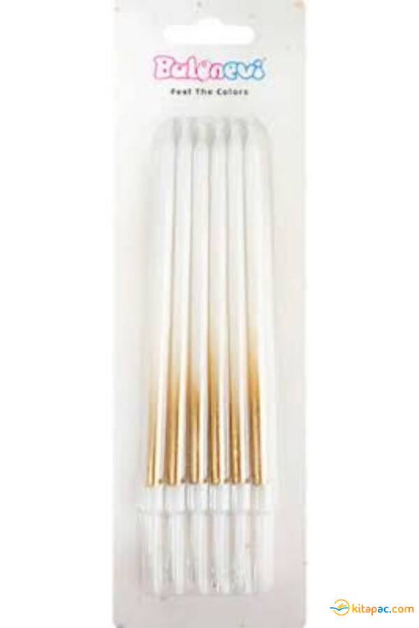 GOLD - MAKARON BEYAZ MUM 6'LI - 1