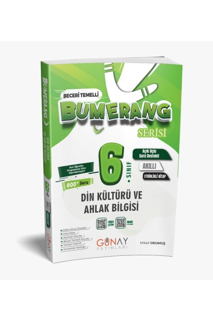 GÜNAY 6.Sınıf BUMERANG DİN KÜLTÜRÜ AKILLI DEFTER KİTAP - GÜNAY YAYINCILIK