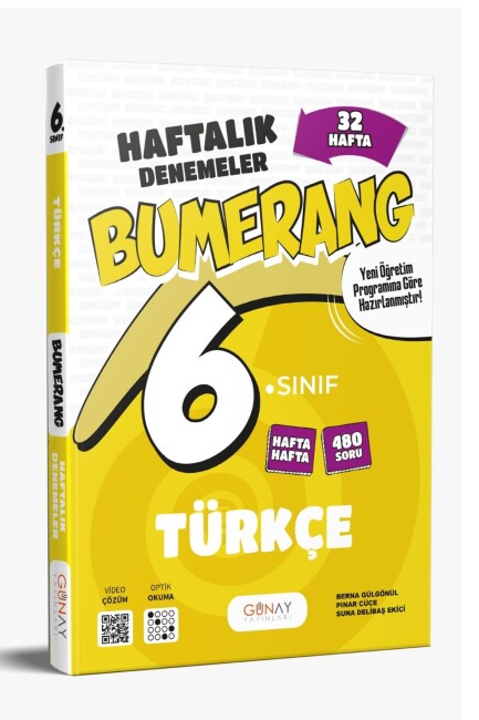 GÜNAY 6.Sınıf BUMERANG TÜRKÇE 32 Haftalık Denemeler - GÜNAY YAYINCILIK