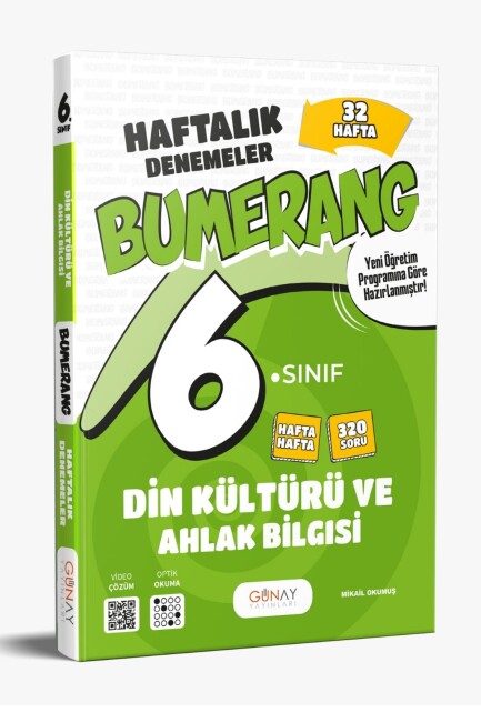 GÜNAY 6.Sınıf DİN KÜLTÜRÜ BUMERANG 32 HAFTALIK DENEME - GÜNAY YAYINCILIK