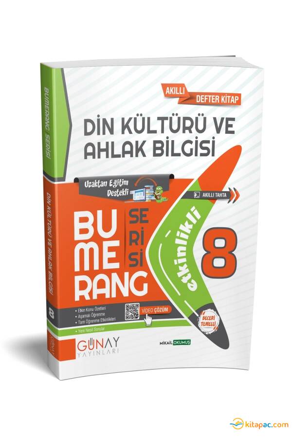 GÜNAY 8.Sınıf BUMERANG DİN KÜLTÜRÜ AKILLI DEFTER KİTAP - 1