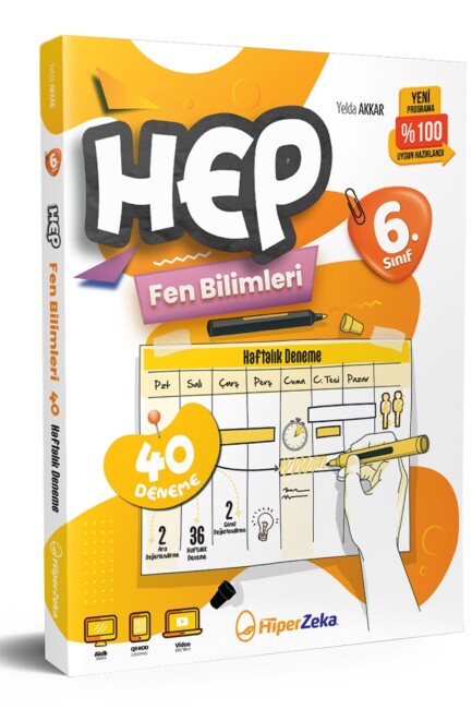 HİPERZEKA 6.Sınıf HAFTALIK HEP FEN BİLİMLERİ 40 DENEME - HİPER ZEKA YAYINLARI