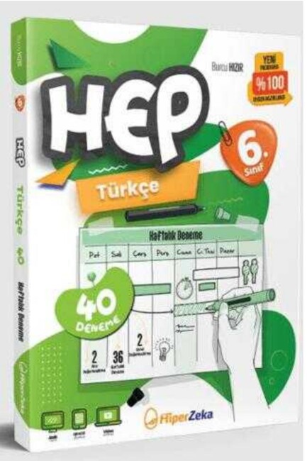 HİPERZEKA 6.Sınıf TÜRKÇE HEP 40 DENEME - Burcu Hızır - HİPER ZEKA YAYINLARI
