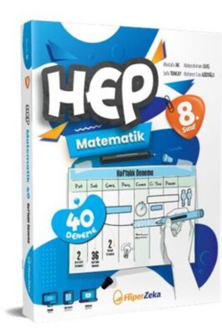 HİPERZEKA 8.Sınıf HAFTALIK HEP MATEMATİK 40 DENEME - HİPER ZEKA YAYINLARI