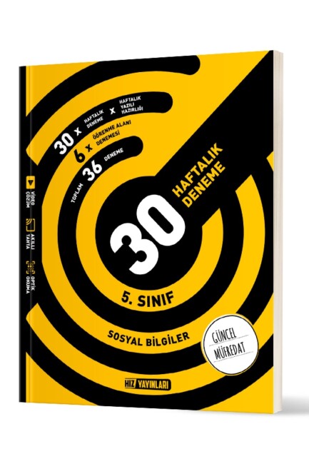 HIZ 5 sınıf SOSYAL BİLGİLER 30 HAFTALIK DENEME - HIZ YAYINLARI