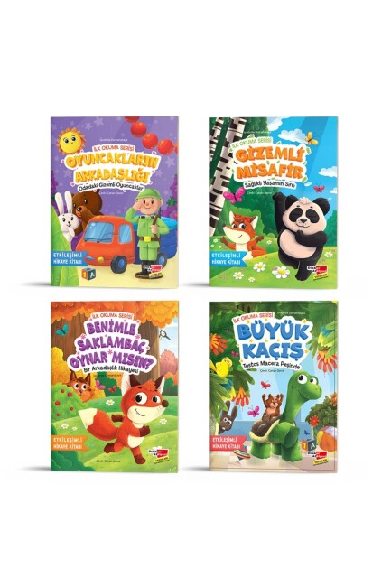 İLK OKUMA SERİSİ ETKİLEŞİMLİ HİKAYE KİTABI 4 lü SET - DİKKAT ATÖLYESİ YAYINLARI