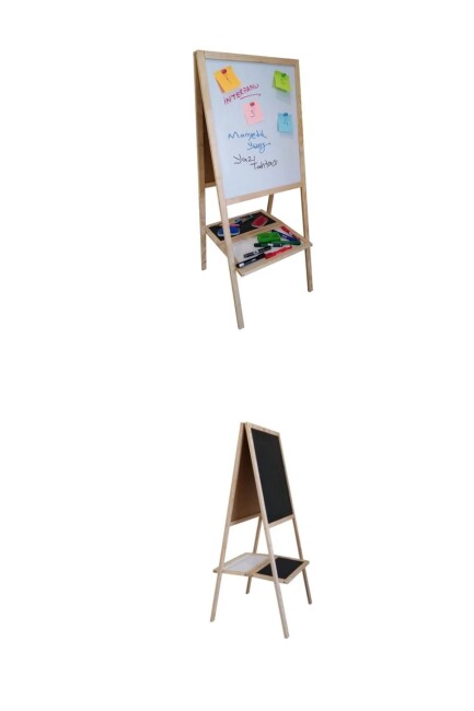 İNTER 40x50 ÇİFT TARAFLI AHŞAP ÇERÇEVE YAZI TAHTASI - İNTER