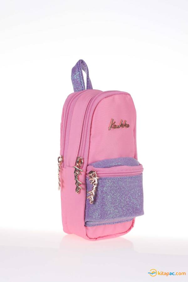 KAUKKO MAGİCAL JUNIOR BAG KALEM ÇANTASI KALEMLİK Simli-Roze - 1