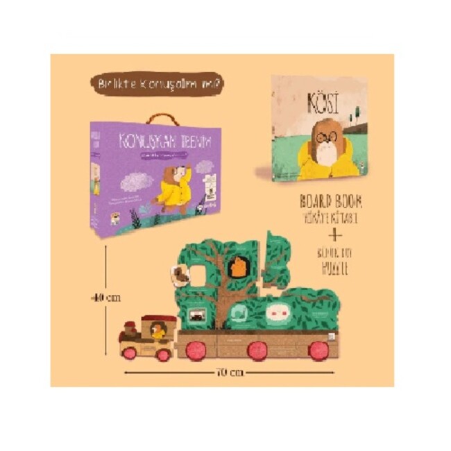 KÖSİ- KONUŞKAN TRENİM 19 PARÇA PUZZLE VE KİTAP - Sincap Kitap