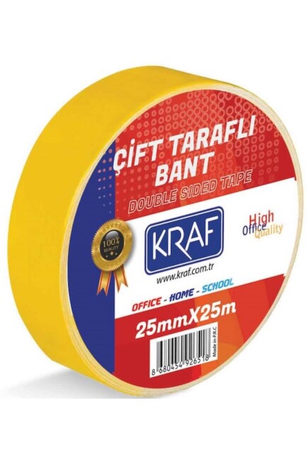 KRAF 25 mm x25 mt ÇİFT TARAFLI BANT 2525G - KRAF