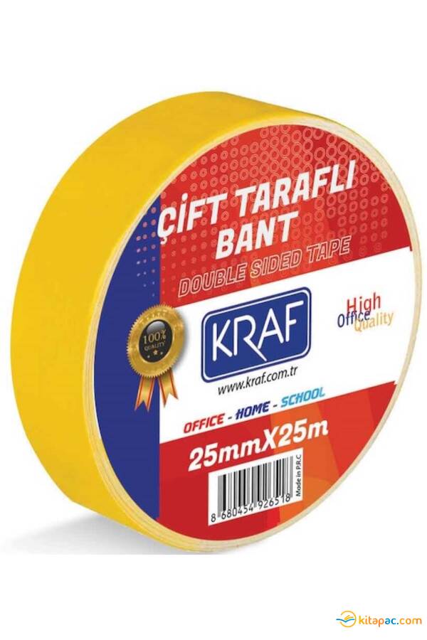KRAF 25 mm x25 mt ÇİFT TARAFLI BANT 2525G - 1