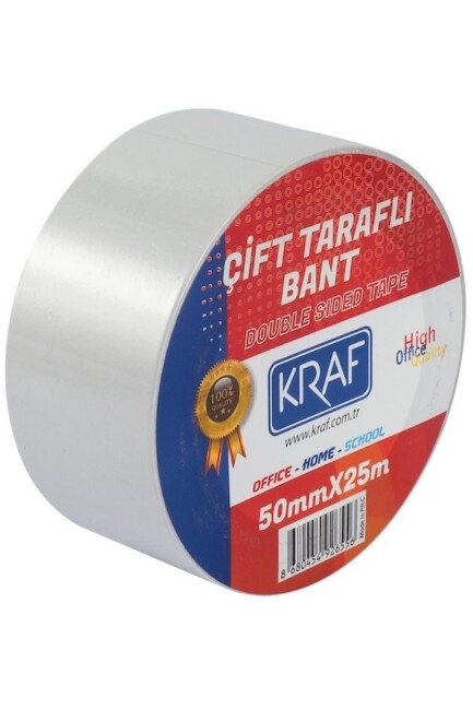 KRAF 50 mm x25 mt ÇİFT TARAFLI BANT 2550G - KRAF