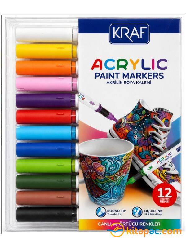 KRAF AKRİLİK MARKER 666 12 RENK - 2