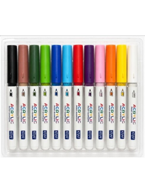 KRAF AKRİLİK MARKER 666 12 RENK - KRAF