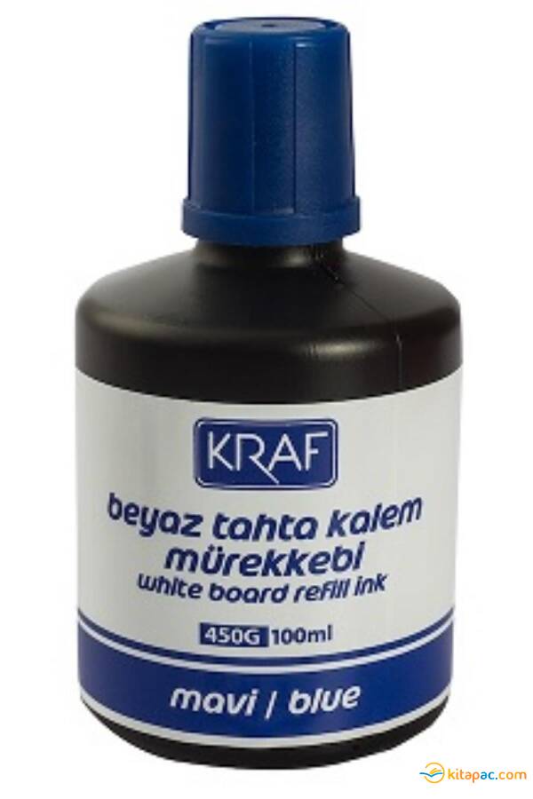 KRAF BEYAZ TAHTA KALEMİ MÜREKKEBİ 100CC 450G MAVİ - 1