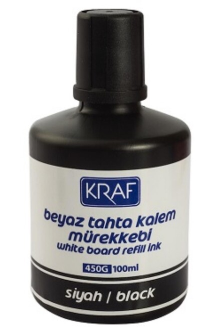 KRAF BEYAZ TAHTA KALEMİ MÜREKKEBİ 100CC 450G SİYAH - KRAF