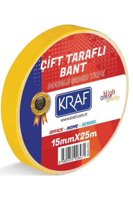 KRAF ÇİFT TARAFLI BANT 15X25 mt 2538G - KRAF