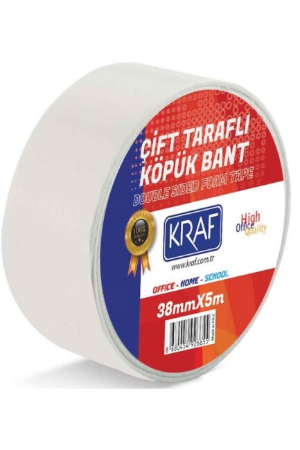 KRAF ÇİFT TARAFLI KÖPÜK BANT 38MMX5M 5038G - KRAF