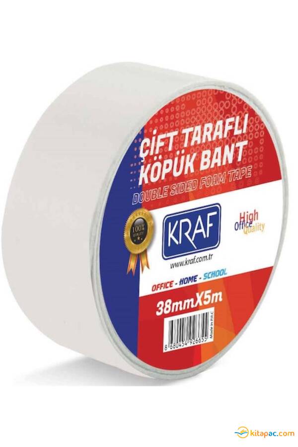 KRAF ÇİFT TARAFLI KÖPÜK BANT 38MMX5M 5038G - 1